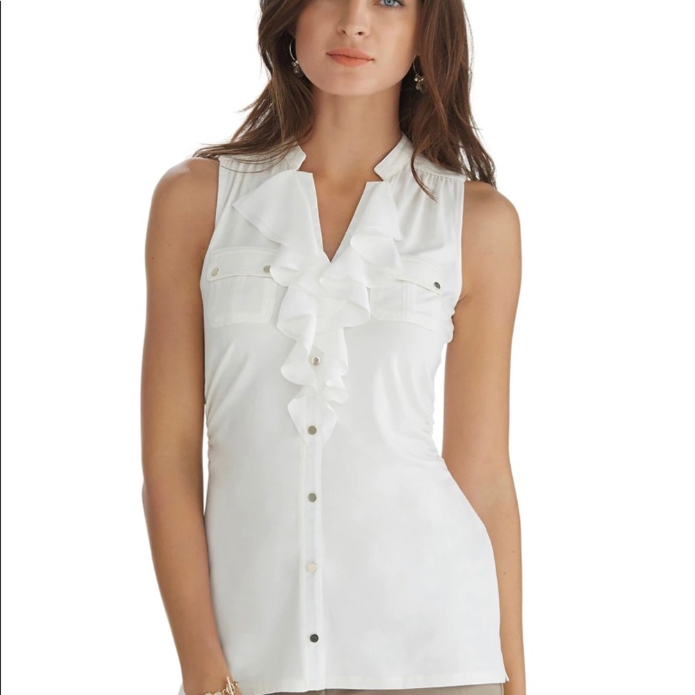 White House black market white sleeveless shirt
